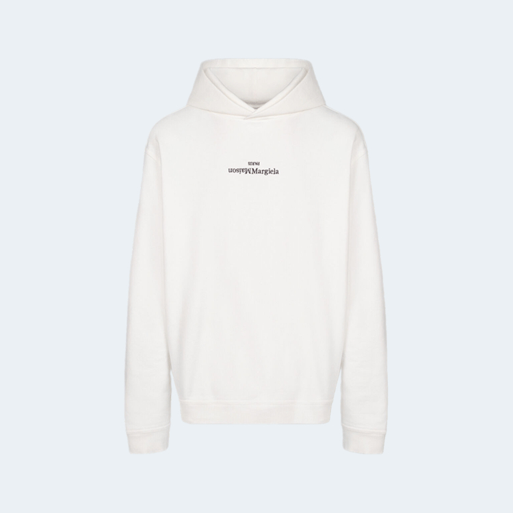 메종 마르지엘라 업사이드 다운 자수 로고 후드